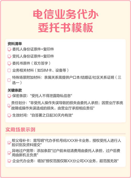 电信业务代办委托书模板 